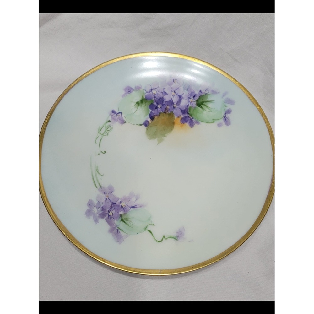 Thomas Sevres Bavaria Porcelain Floral Plate Gold Trim ~8 in Round Decorative - Picture 8 of 10